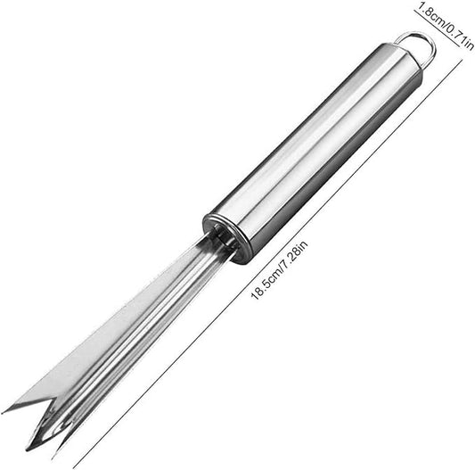 Silver Pineapple Eye Peeler Remover Tool, Multipurpose Pineapple Eye Clip,Pineapple Eye Cutter V Shape Stainless Steel Pineapple Eye Peeler Remover for Home Kitchen Peelers