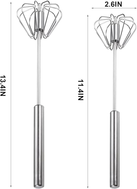 Semi Automatic Whisk, Stainless Steel Automatic Egg Whisk for Milk, Egg, Cream, Kitchen, Restaurants, Bars (2)