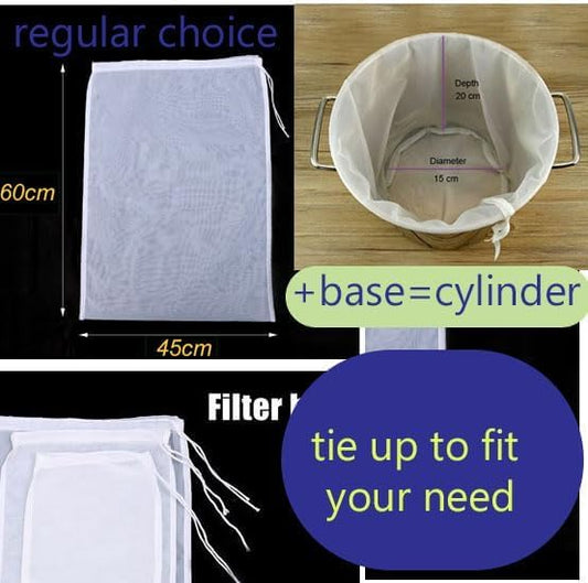 Nut Milk Bag - Big 12"X8" Commercial Grade - Reusable Almond Milk Bag & All Purpose Food Strainer - Fine Mesh Nylon Cheesecloth & Cold Brew Coffee Filter (XS15x12-2pcs, 1 Set)
