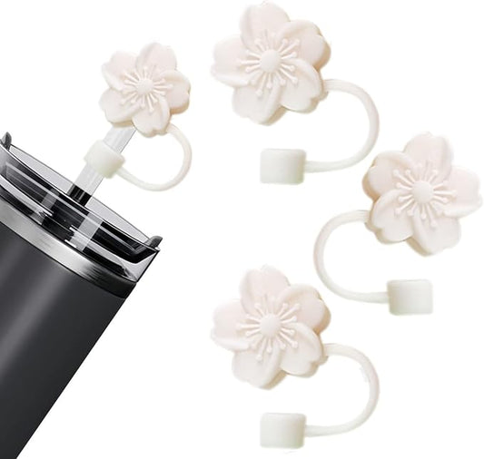 White Straw Cover for Stanley Cup, 10mm (0.4inch) Silicone Straw Covers for 40Oz&30Oz Stanley Cup