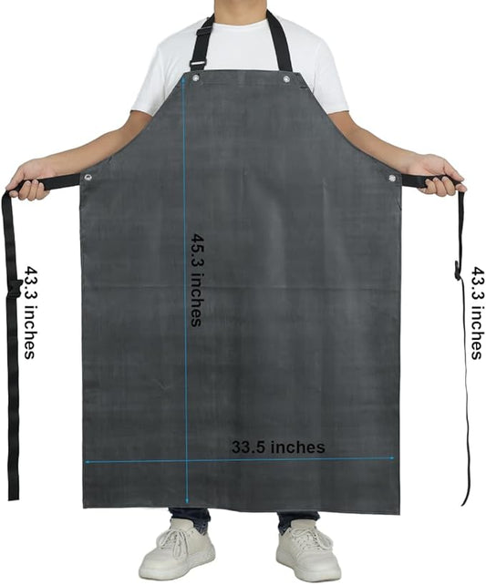 Thick Rubber Apron, Waterproof Apron Butcher Heavy Duty Chemical Resistant Adjustable Work Apron
