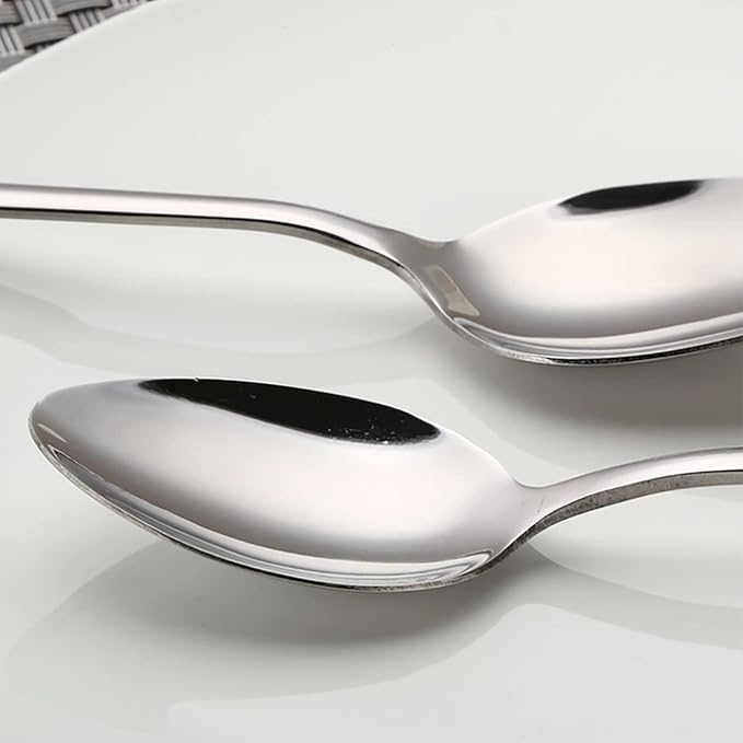 VANRA 6-Piece Dinner Spoons Set Soup Spoons Heavy Duty Stainless Steel Silver Cutlery Set 8 inches (6 spoons)