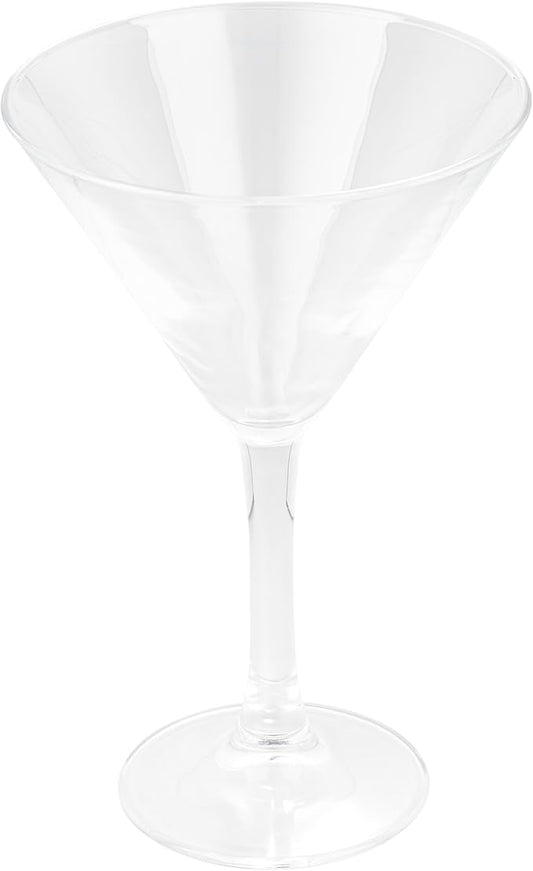 Restaurantware Cascata 9 Ounce Stemmed Martini Glasses Set Of 6 Tempered Martini Glasses - Chip-Resistant Fine-Blown Glass Martini Glass Set Dishwasher-Safe For Martinis Or Cocktails