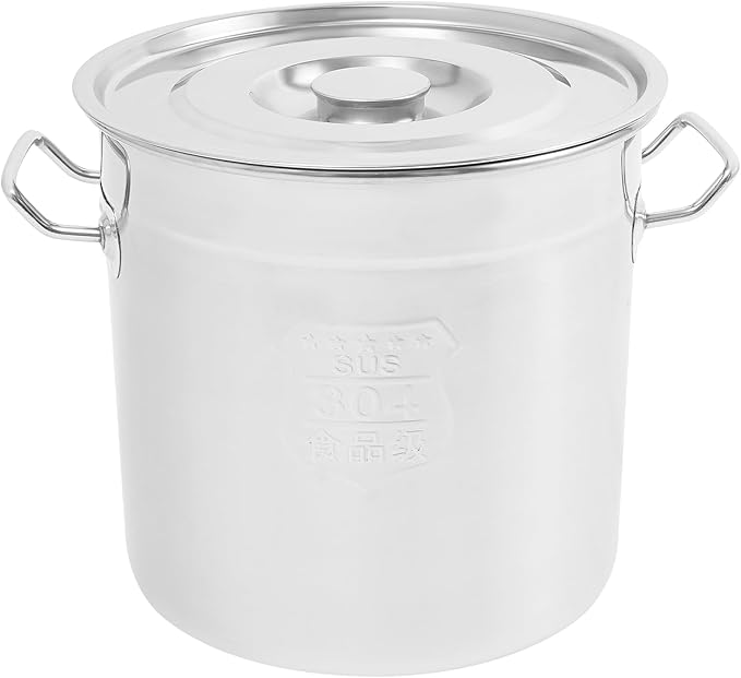 Stainless Steel Stock Pot w/Lid, Commercial Soup Cookware for Home/Restaurant/Hotels, for Stew/Simmering/Soup, Universal Stove Compatible (12L/12.68Qt.)