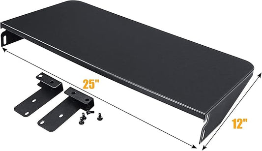 Utheer Folding Front Shelf for Traeger Pro 22, Pro 575, Ironwood 650 Pellet Grills, BAC362 Grill Accessory 25" x 12", Heavy-Duty Steel Table Supports 60 LBS, Foldable Prep & Storage Station