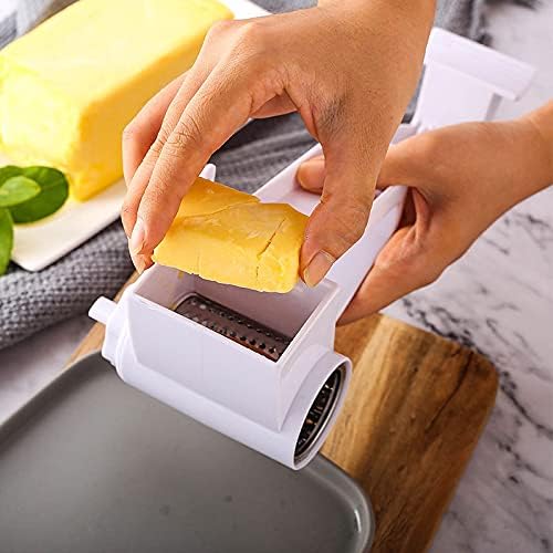 Generic Olive Garden Rotary Cheese Grater with 2 Stainless Steel Drums for Hard Cheese, Parmesan,Nuts, Chocolate White