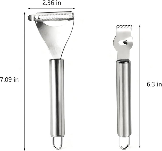 2 Pcs Lemon Peeler and Citrus Zester Tool for Cocktails and Kitchen Use Multifunctional Orange Twist Slicer with Channel Knife Bar Lemonade Stand Accessory Lime Peeling