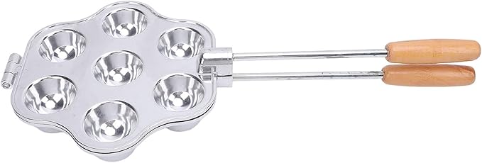 OEBUAFI 7 Holes Egg Tart Pan Aluminum Alloy Baking Tray with Handle for Pudding Muffin and Tartlets