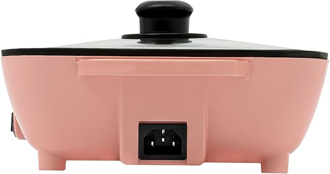 Electric Grill Hot Pot 2 in 1 Indoor Smokeless Hotpot Pot Electric Cooker Electric Hot Pot with Grill with Divider-Separate Dual Temperature Contral Korean BBQ Grill (Pink)