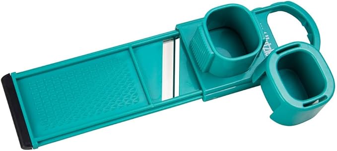 Hutzler Mini-Mandoline Garlic Slicer/Shredder, Turquoise