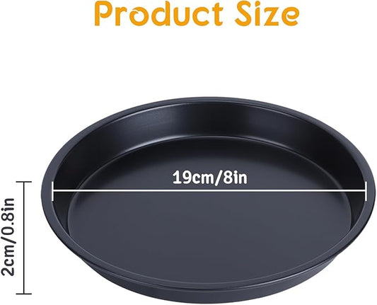 1Pcs 8 Inch Pizza Pan, Carbon Steel Non-Stick Deep Dish Baking Pan for Pizza, Pies, Cakes - Thickened Round Bakeware Sheet for Oven, Kitchen & Restaurant Use(8inch)