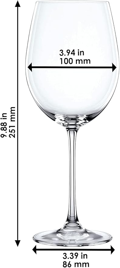 Nachtmann Vivendi 25 oz Bordeaux – 4-Piece Set of Lead-Free Crystal Glasses, Long-Stemmed Design for Red & White Wine, Sophisticated Glassware for Dining, Parties, Entertaining & Gifting