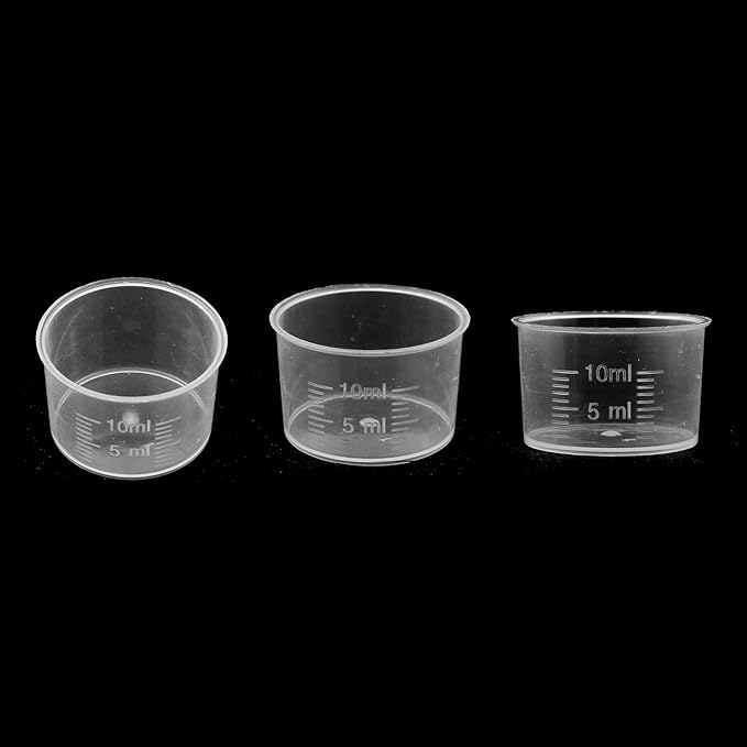 MEETOOT 50pcs Disposable Measuring Cup 10ml Laboratory Test Cups with Scales, Clear Liquid Measuring Cups