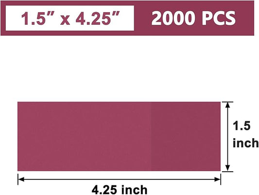NATURALABEL 2000 PCS Paper Napkin Rings with Box, Self-Adhesive Napkin Bands, for Family Reunion, Birthday Party, Wedding, Celebration (Burgundy)