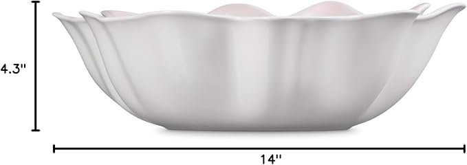 Le Creuset Stoneware Iris Serving Bowl, 15", Shell Pink