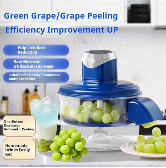 Vegetable Peeler,Automatic Potato Peeler Electric,Garlic Peeling Machine That Peels Fruit And Vegetables,Grape Peeling Machine for Grapes, Garlic, Tomato,Small Potato, Rechargeable Home (Blue)