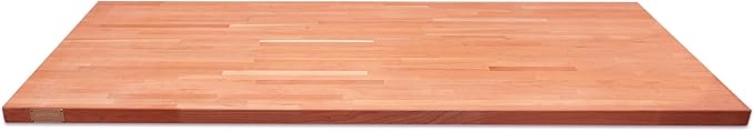 CONSDAN Butcher Block Counter Top, USA Grown Cherry Solid Hardwood Countertop, Wood Slabs for Kitchen, Reversible, Both Side Polished, Prefinished with Food-safe Oil, 1.5" Thickness, 60" L x 36" W