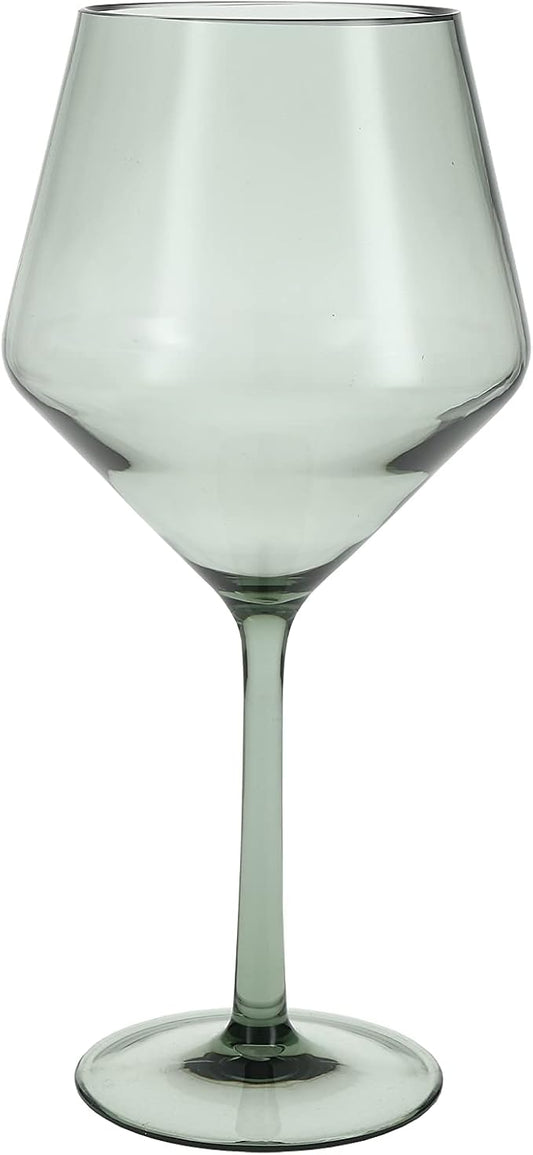 Fortessa Sole Outdoor Shatter Resistant BPA Free Premium Copolyester Plastic Drinkware 6 Pack, Sage Green, Cabernet Glass