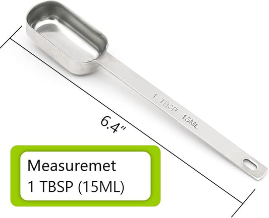 2PCS 1tbsp (3tsp, 15ml, 1/2oz) Single Measuring Spoon, Stainless Steel Long Handle Individual Teaspoons Only
