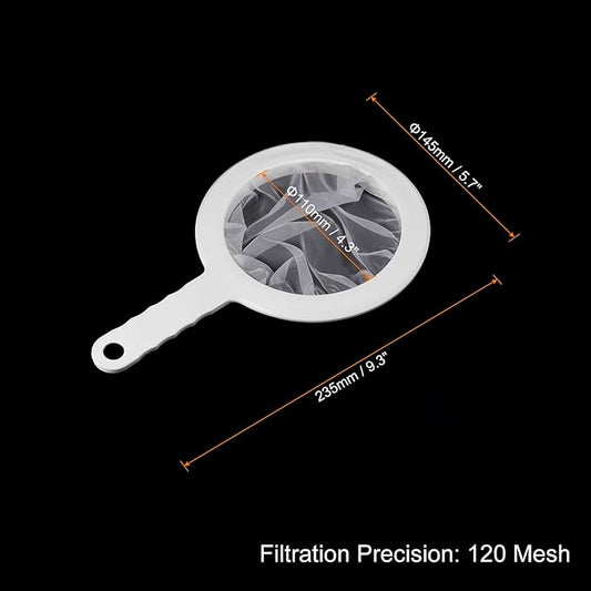 PATIKIL 9"x6" Food Filter Strainer, 120 Mesh Kitchen Mesh Filters Strainers Fine Mesh Sieve with Handle for Filter Juice Coffee Soy Milk, White