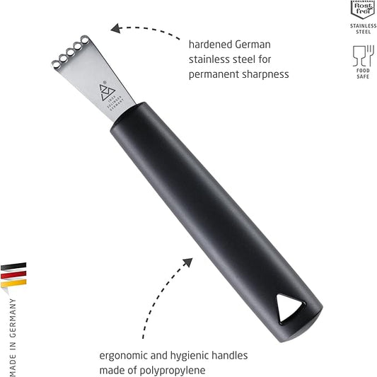 triangle Zester - Stainless Steel - Creates Fine Zests & Garnishings for Food & Drink - Dishwasher Safe - Made in Germany