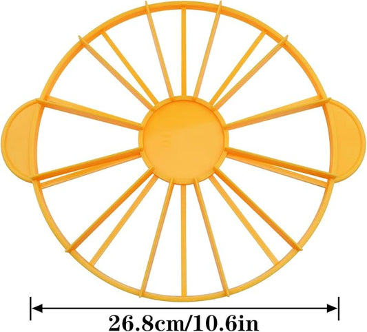 Cake Portion Cutter, Double Sided Cake Portion Marker, Round Cake Slicer, 10 or 12 Pieces, Yellow, 26.8 cm /10.6 In Diameter