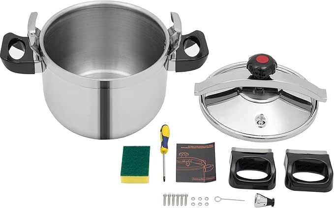 23.25 Quart Stainless Steel Pressure Cooker, 60Kpa Pressure Stewing Pot w/Alarm Device, Pressure Cooker Pot for Cooking, 3 Heavy Security Systems, Works on All Stovetops (Induction Compatible)