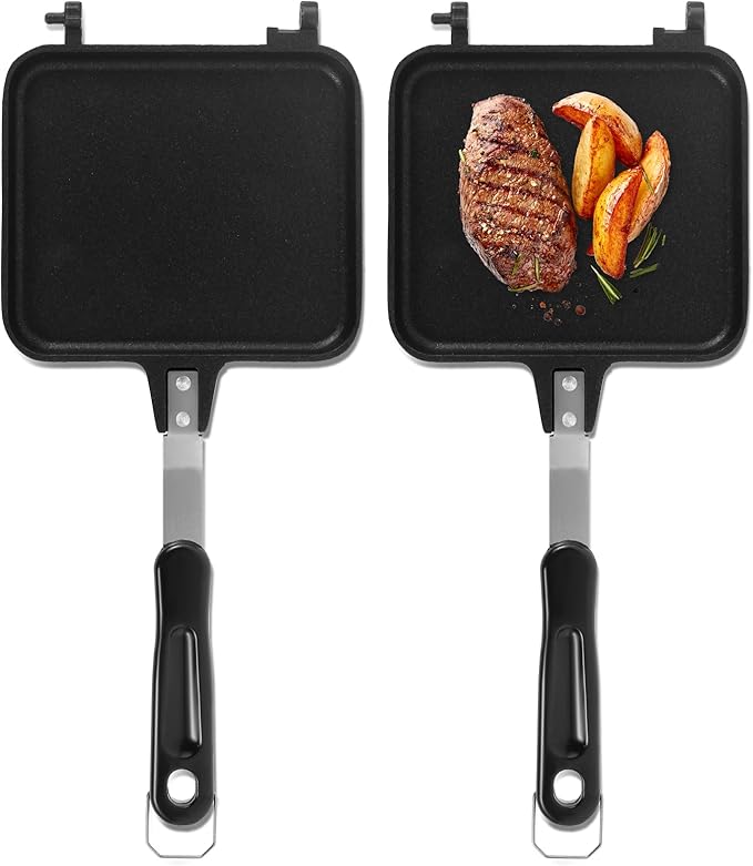 Stovetop Toasted Sandwich Maker, Aluminum Sandwich Maker Press Camping for Gas Stove, Stovetop Sandwich Maker & Panini Press for Home Kitchen Breakfast Camping