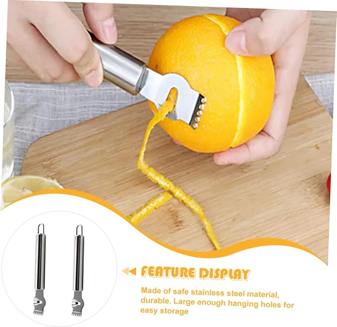 2pcs Lemon Zester and Grater Efficient Kitchen Tool for Fruits Vegetables and Citrus Peeling for Home Restaurant and Baking Use