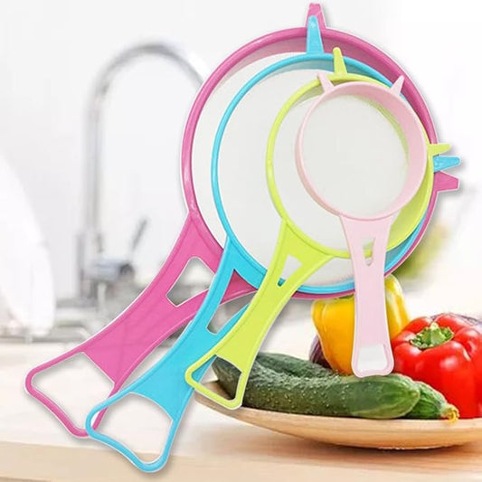 4Pcs Plastic Mesh Strainer Colander Set, Food Soy Milk Flour Sieve Long Handle Sieve Strainer Icing Sugar Sifters Fine Strainer Tea Filter