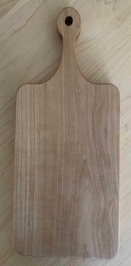 Rustic Maple Wood Cutting Board with Bear Carving, 16 x 6.75 inches Great Gift for Father's Day, Hunting Cabin, Christmas,