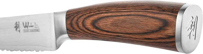 Wakoli EDIB Damascus Bread Knife – 9.1-Inch Long Serrated Blade with VG10 Core, Professional Kitchen Knife made of 67-Layer Damascus Steel & Ergonomic Pakkawood Handle in Premium Gift Box
