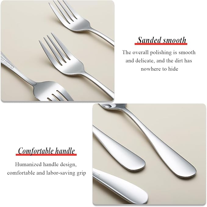Evanda Dinner Fork 24 Pieces, Stainless Steel 8.07inch Forks, Cake Forks, Table Forks,Dessert Forks, Easy To Clean, Dishwasher Safe