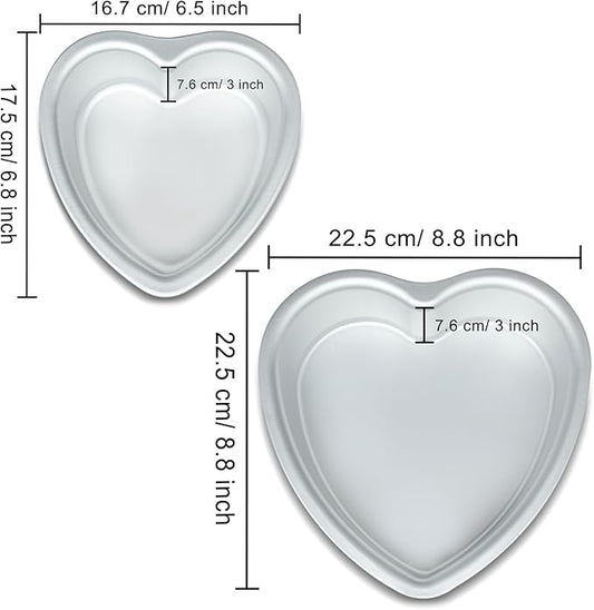 kefyixc Heart Shaped Cake Pans 6&8 Inch 3 Inch Deep Other Occasion Cakes