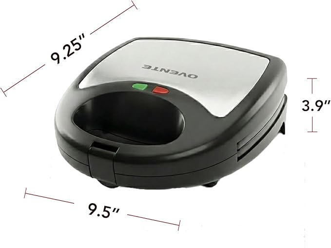 OVENTE 3 in 1 Electric Sandwich Maker, Panini Press Grill and Waffle Iron Set with Removable Non-Stick Plates, Perfect for Cooking Grilled Cheese, Tuna Melts, Burgers, Steaks and Snacks, Black GPI302B
