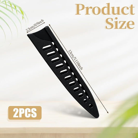 2 Pcs Knife Sheath Blade Protector Kitchen Safety Knife Covers or Sleeves for 5 inch Paring Knives Universal Black Plastic Knives Guards for Kitchen