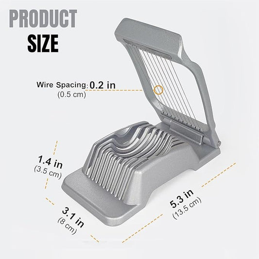 OCHI Stainless Steel Egg Slicer, Heavy Duty Aluminum Cutter for Hard Boiled Eggs, Dishwasher Safe, Perfect for Strawberries & Soft Fruits