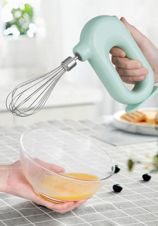 Wynboop MINI Household Cordless Electric Hand Mixer,USB Rechargable Handheld Egg Beater with 2 Detachable Stir Whisks 4 Speed Modes,Baking At Home For Kitchen,Lightweight Portable(Pink)