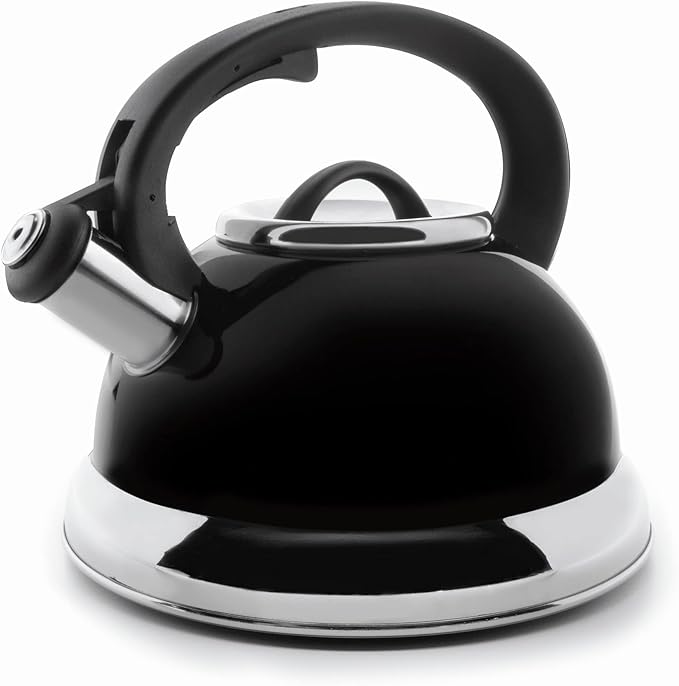 Lacor Whistling Kettle, Stainless Steel, Black, 2.5 Litre