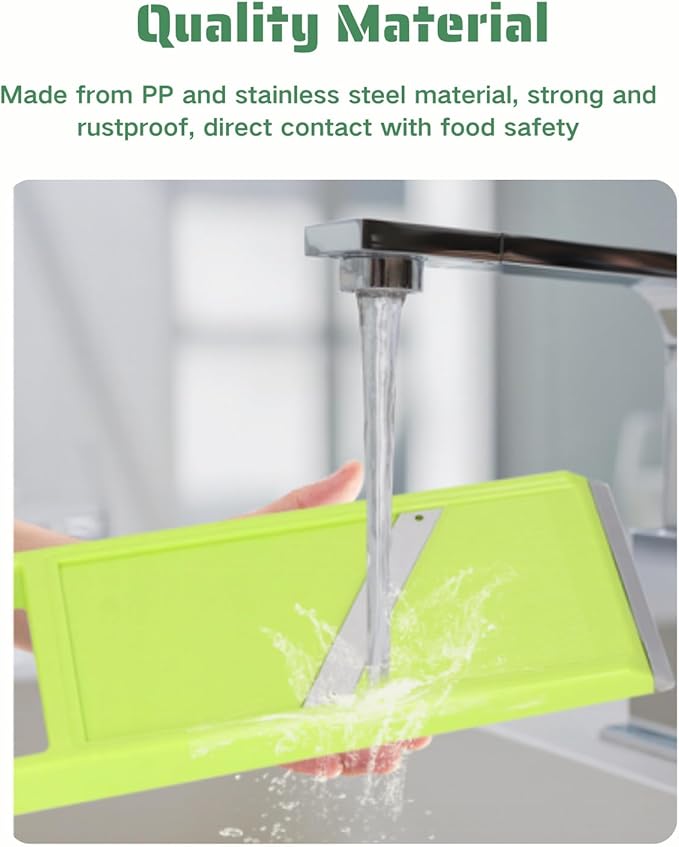 Handheld Mandoline, Vegetable Chopper and Chip Maker with Stainless Steel Blades and Ergonomic Handle, Kitchen Vegetable Fruit Cutter Peeler for Carrots and Potatoes