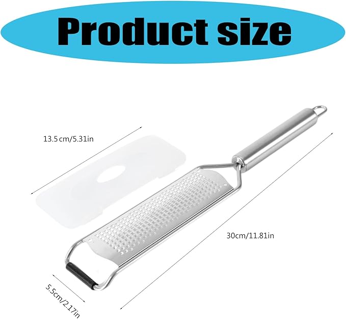 Cheese and Lemon Grater with Comfortable Grip Ergonomic Vegetable Slicer Stainless Steel Zesting and Shredding Tool Lemon Zester