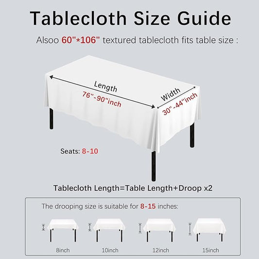 Alsoo Table Cloth Rectangle Table, 60X106 Inch Linen Textured Table Cloth Waterproof Spill-Proof TableCloths Wrinkle Free Fabric Farmhouse Table Cover for Dining Parties Buffets Holidays,Sage Green