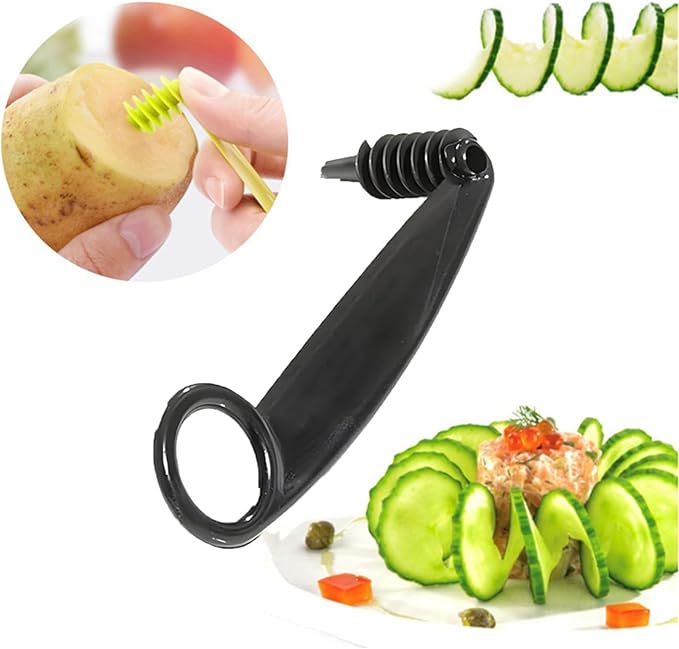 Spiral Cutter for Potatoes, Spiral Cutter - Kitchen Spiral and V-Shaped Tools for Veggies Cucumber and Carrot, Manual Screw Peelers Kitchen Accessories Tool (3*B)