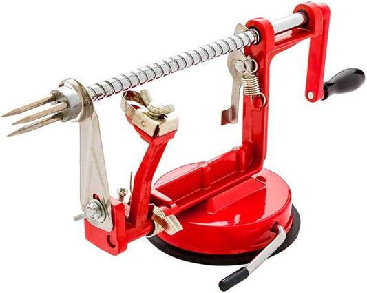 Restaurantware Met Lux Apple Peeler Slicer Corer 1 Heavy-Duty Apple Machine - With Suction Base Durable Stainless Steel Apple Peeler For Apples Potatoes or Pears Adjustable Blade