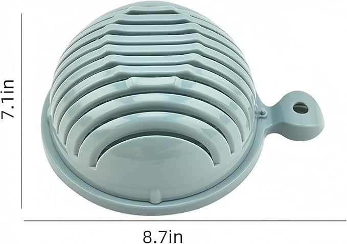 Fruit and Vegetable Cutter Bowl, Slicers for Fruits and Vegetables, Salad Chopper Cutter (Blue)