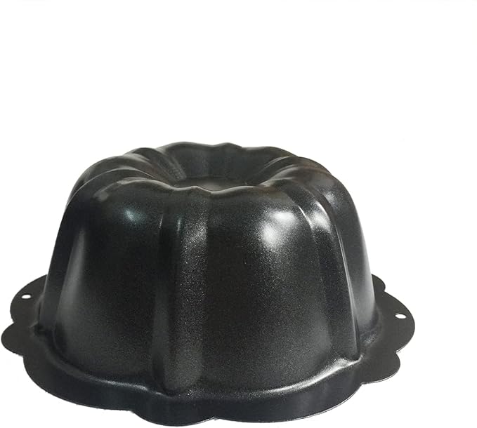 LoveDeal 4 Inch Fluted Tube Cake Pan, Nonstick Mini Kugelhopf Mold, Carbon Steel Fluted Baking Cake Pans, Metal Round Pumpkin Shaped Mould for Muffin, Brownie, Pudding - Black, Set of 4