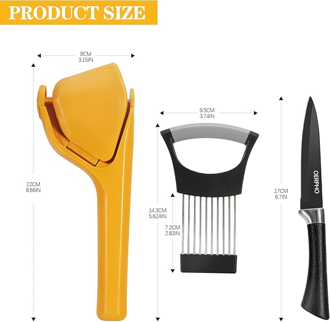 Lemon Squeezer, Lemon Juicer, Flat Lime Squeezer Manual, Hand Juicer Press, Lemons Slicer and Paring Knife, Easy to Use Fruit Citrus Press for Lemons, Citrus, Lime, Orange (Yellow)