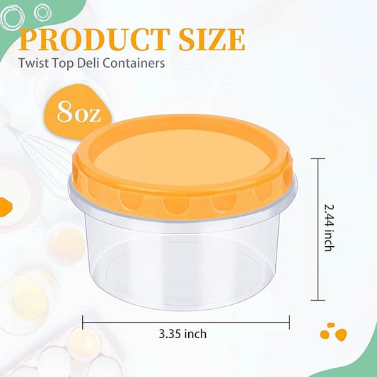 TOFLEN Reusable Small Freezer Containers 8 Oz Plastic Food Storage Containers with Screw On Lids, Leakproof & Airtight, Freezer Safe, Dishwasher Safe, Set of 6 Multicolor