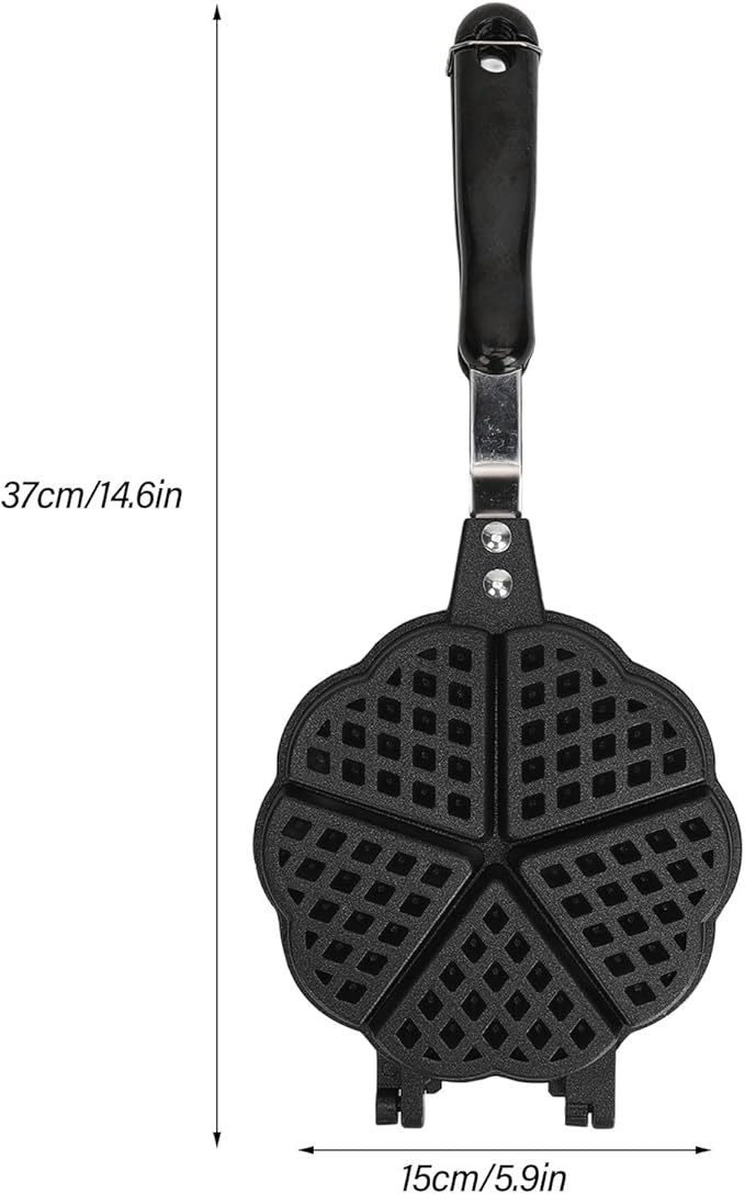 5.9in Mini Waffle Maker Pan, Stovetop Waffle Skillet, Aluminum Alloy and Plastic Portable Waffle Maker for Waffles Sandwich Toaster, Multi Use for Home Camping Picnics