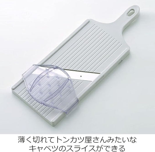 Suncraft BS-271 Cabbage Slicer, Julienne, 0.04 inch (1 mm), Fluffy Shop Finish, Wide 5.5 inches (14 cm), Wide with Safety Holder, Made in Japan, White